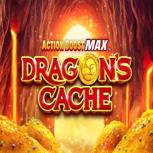 Action Boost Max Dragon's Cache logo by SpinPlay Games at Kingmaker Casino
