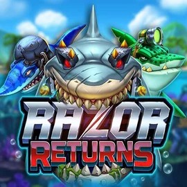 Razor Returns slot logo by Push Gaming at Kingmaker Casino