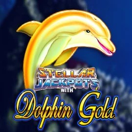 Dolphin Gold with Stellar Jackpots slot logo by Lightning Box Game at Kingmaker Casino