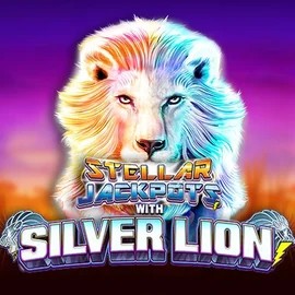 Stellar Jackpots with Silver Lion logo – Jackpots by Lightning Box Game at Kingmaker Casino